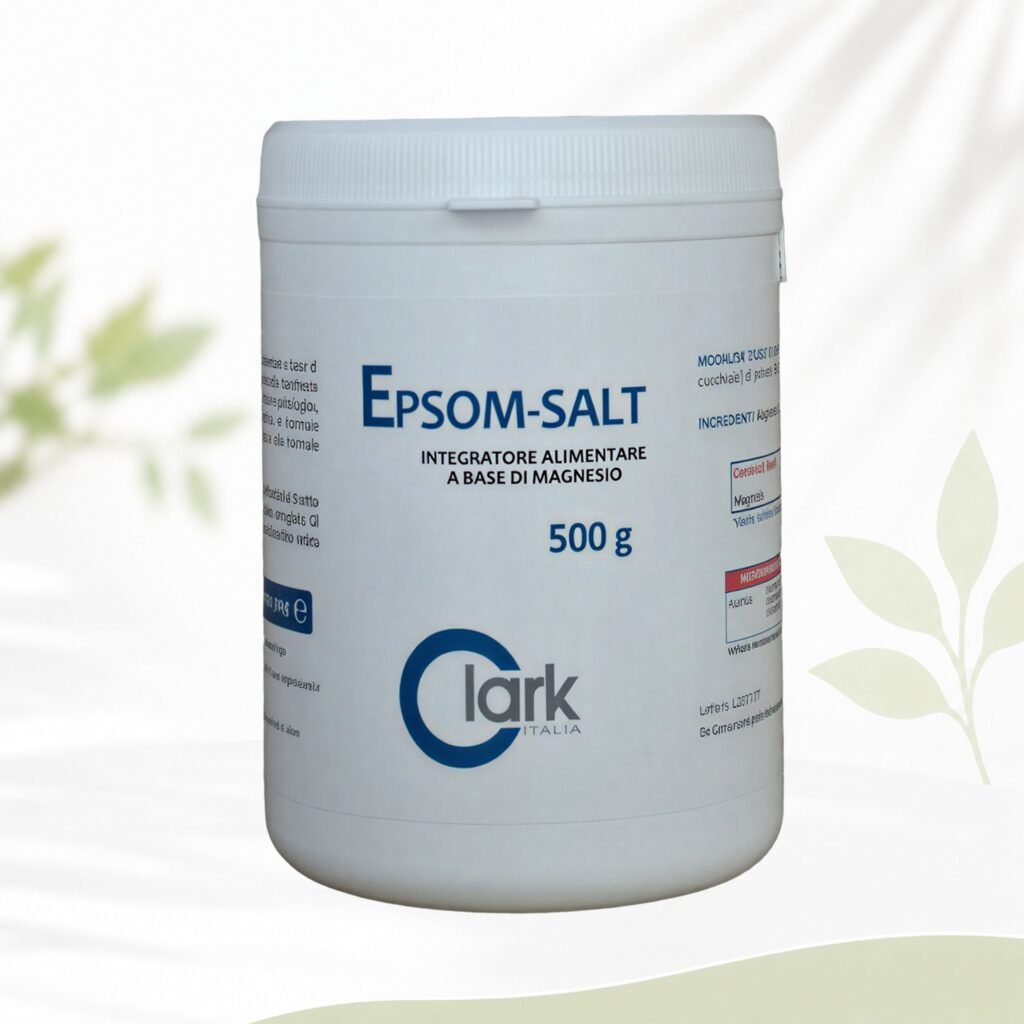 Epsom Salt flacone da 500 gr | Sale di Epsom, Solfato di Magnesio, Sale Inglese, Depura il fegato (pulizia del fegato)