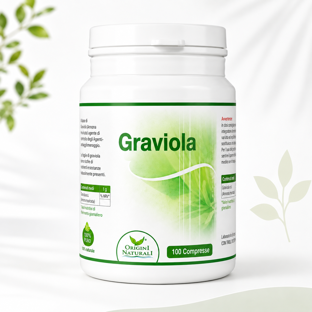 Graviola estratto secco 100 compresse da 500mg | Il prezioso estratto di Annona muricata