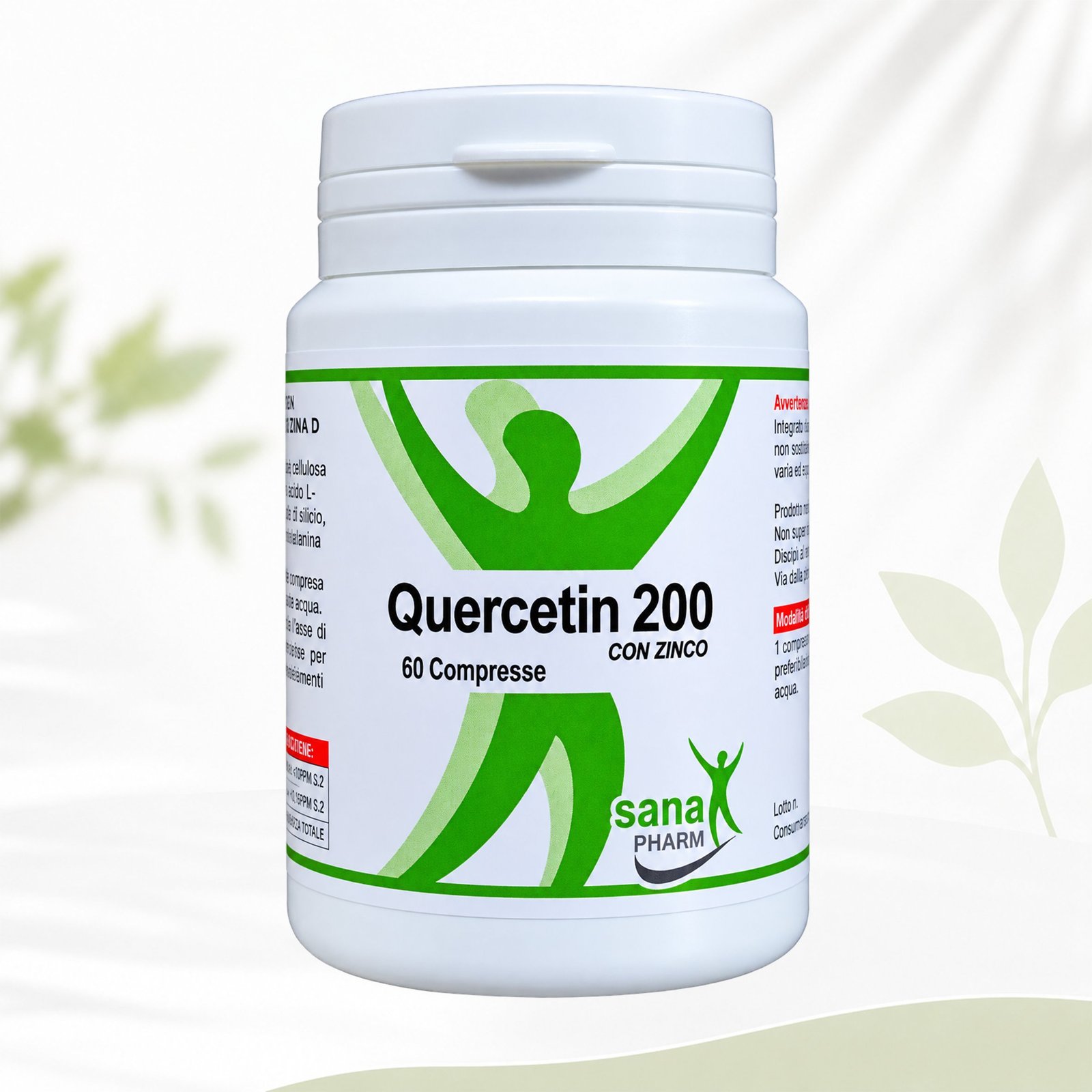 Quercetin 60 Compresse | Quercetina, Zinco e Vitamina C, azione Antiossidante, Anti-età e Pro-Longevità